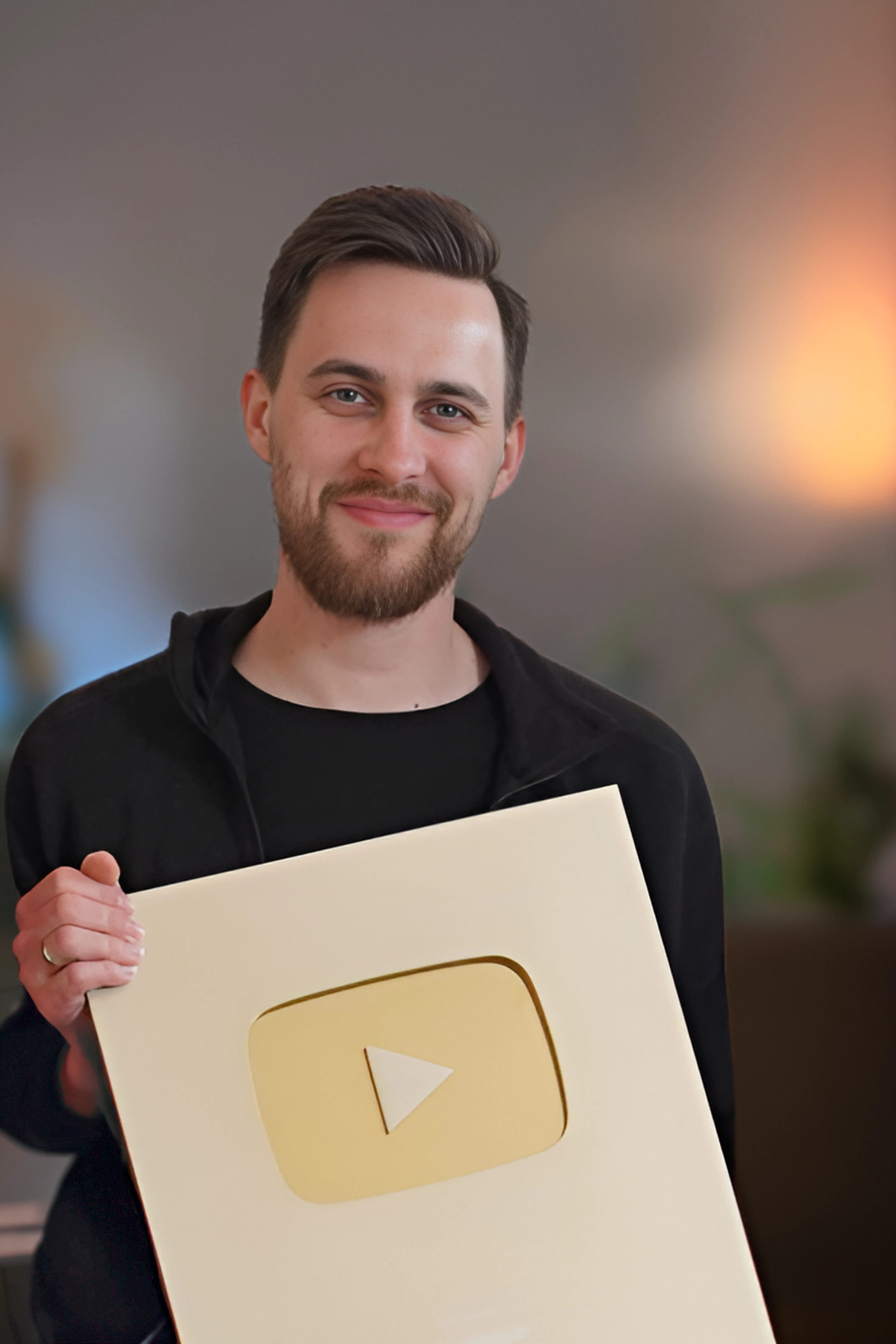 Founder with YouTube Gold Play Button